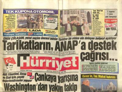 Hürriyet Gazetesi 26 Şubat 1989 - Ecevite Moral GZ60800 - 1