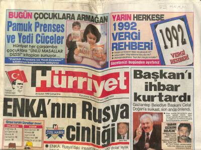 Hürriyet Gazetesi 26 Şubat 1992 - Doğuda Çığ Yine Can Aldı 32 Ölü GZ69339 - 1
