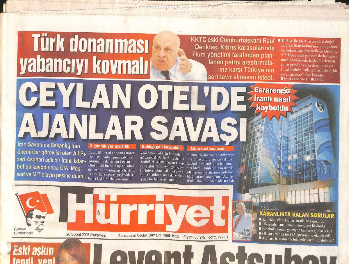 Hürriyet Gazetesi 26 Şubat 2007 - Topkapı Sarayı Denizle Buluşacak - Galatasaray Ve Beşiktaş'ın Puan Kaybettiği Haftada Fener De Çarpıldı GZ2418 - 1