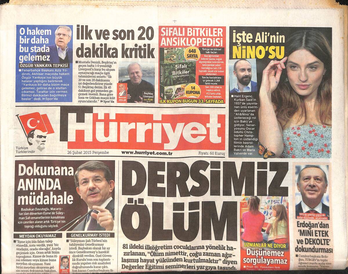 Hürriyet Gazetesi 26 Şubat 2015 - Ali Koç ''İki Çocuğumun Geleceğinden Endişeliyim'' GZ159562 - 1