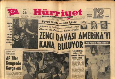 Hürriyet Gazetesi 26 Temmuz 1964 - Zenci Davası Amerikayı Kana Buluyor GZ81864 - 1