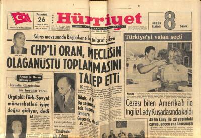 Hürriyet Gazetesi 26 Temmuz 1965 - Ürgüplü Türk - Sovyet Münasebetleri İyiye Doğru Gidiyor , dedi GZ67707 - 1
