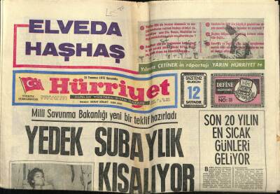 Hürriyet Gazetesi 26 Temmuz 1972 - Yakalık Takılan Türkan Şoray 23 Gün Sonra Yatakta Doğrulabildi GZ67808 - 1