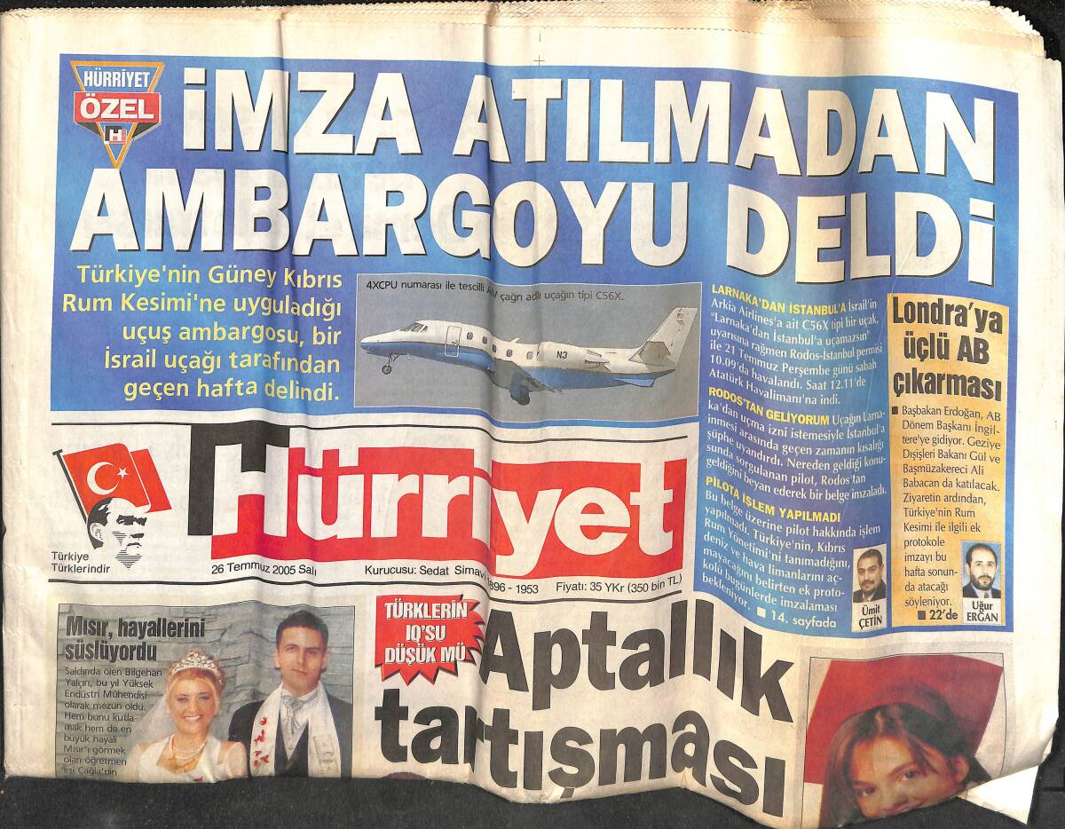 Hürriyet Gazetesi 26 Temmuz 2005 - Trabzon'un Tarihi Sınavı - 2400 Yıllık Trakya Hazinesi Bulundu GZ152790 - 1