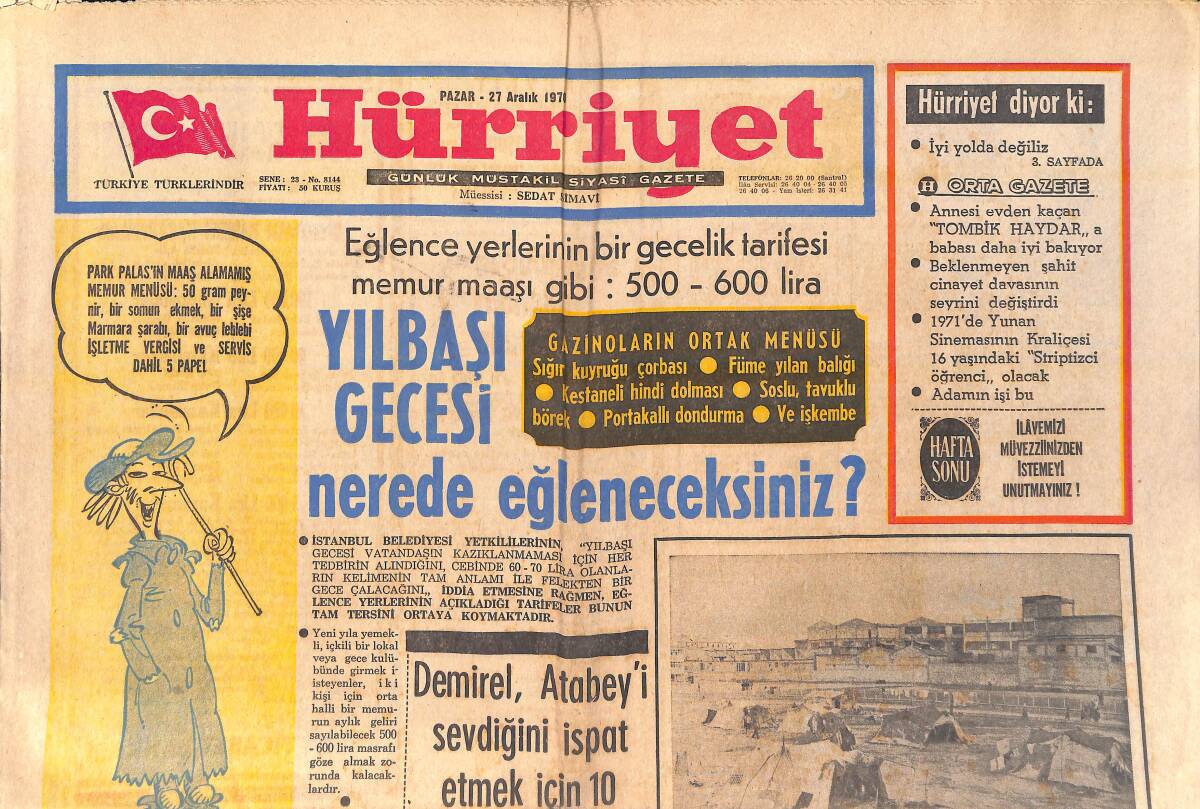 Hürriyet Gazetesi 27 Aralık 1970 - Yazık Oldu Samsunspor'a - Türkiye Tavla Şampiyonası Finali Başladı GZ156689 - 1