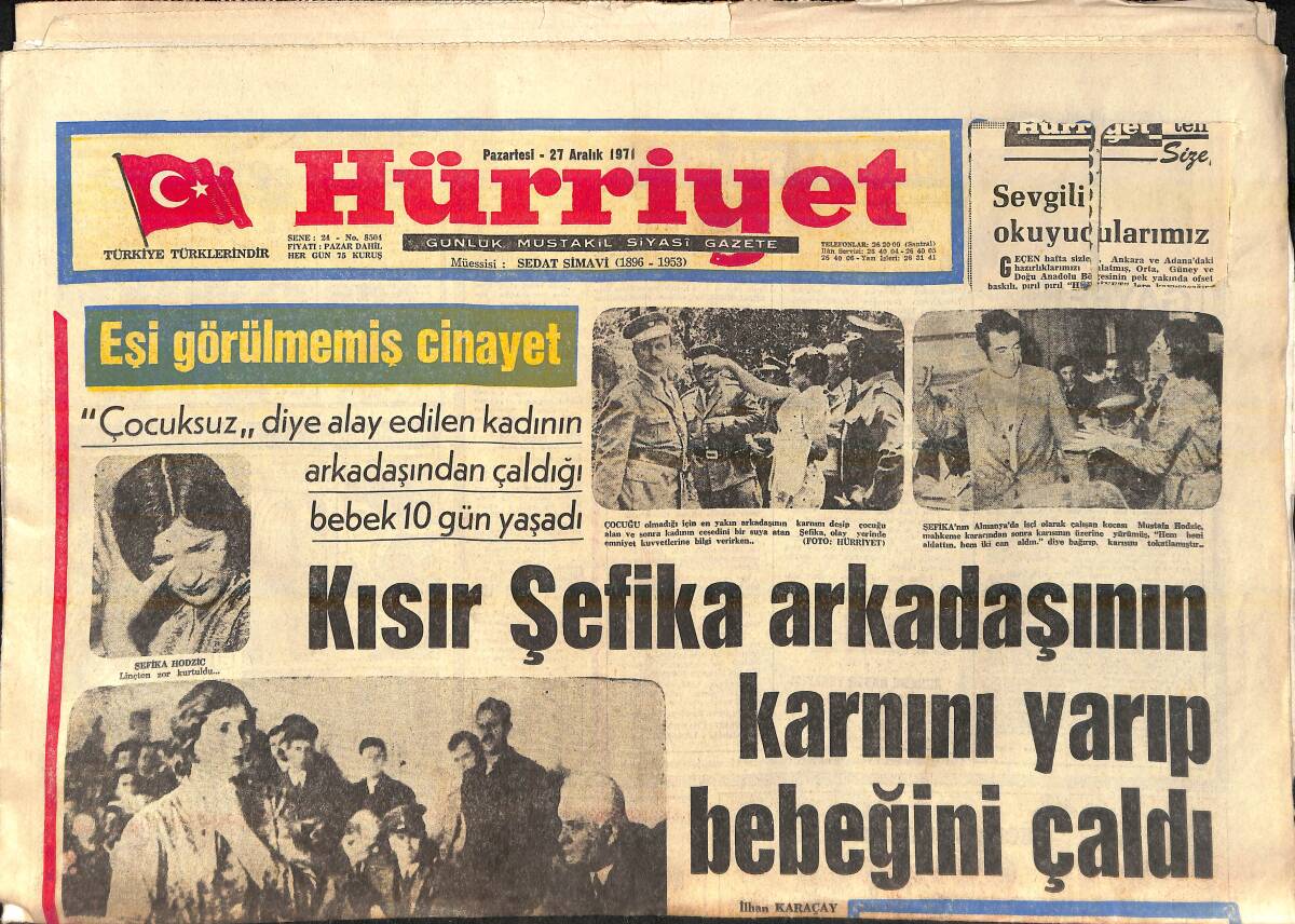 Hürriyet Gazetesi 27 Aralık 1971 - Siyah İnci Pele Paris'te - Aşk Ve Çiçek Çocukları Sultanahmet'te Çılgınca Eğlendi GZ156710 - 1
