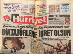 Hürriyet Gazetesi 27 Aralık 1989 - Çavuşesku 24 Yıllık Zulmün Hesabını Kurşuna Dizilerek Verdi GZ64339 - 2
