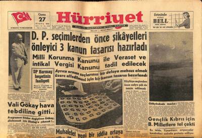 Hürriyet Gazetesi 27 Eylül 1957 - İstanbullular Suların Kesilmesine Alışıyor ! GZ80967 - 1