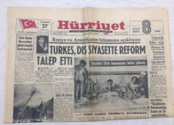 Hürriyet Gazetesi 27 Eylül 1965 - Türkeş Dış Siyasette Reform Talep Etti, Turistler Türk Hamamının Tadını Çıkardı - GZ17758 - 1