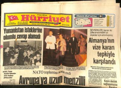 Hürriyet Gazetesi 27 Haziran 1980 - Almanyanın Vize Kararı Tepkiyle Karşılandı GZ90230 - 1