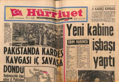 Hürriyet Gazetesi 27 Mart 1971 - Pakistanda Kardeş Kavgası İç Savaşa Döndü GZ72666 - 2