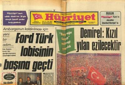 Hürriyet Gazetesi 27 Mayıs 1978 - Ford Türk Lobisinin Başına Geçti GZ97439 - 1