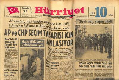 Hürriyet Gazetesi 27 Nisan 1966 - AP İle CHP Seçim Tasarısı İçin Anlaşıyor GZ54973 - 1