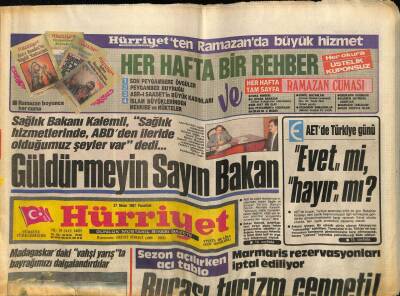 Hürriyet Gazetesi 27 Nisan 1987 - Ahu Tuğba , Ancak Bu Kadar Kapanabildi... GZ69343 - 2