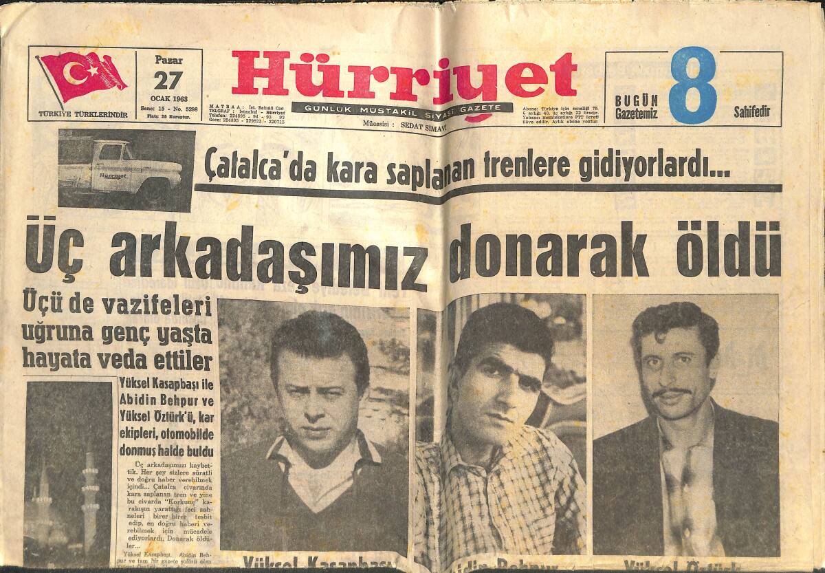 Hürriyet Gazetesi 27 Ocak 1963 - Tarih'te İstanbul'un Büyük Kışları GZ142031 - 1