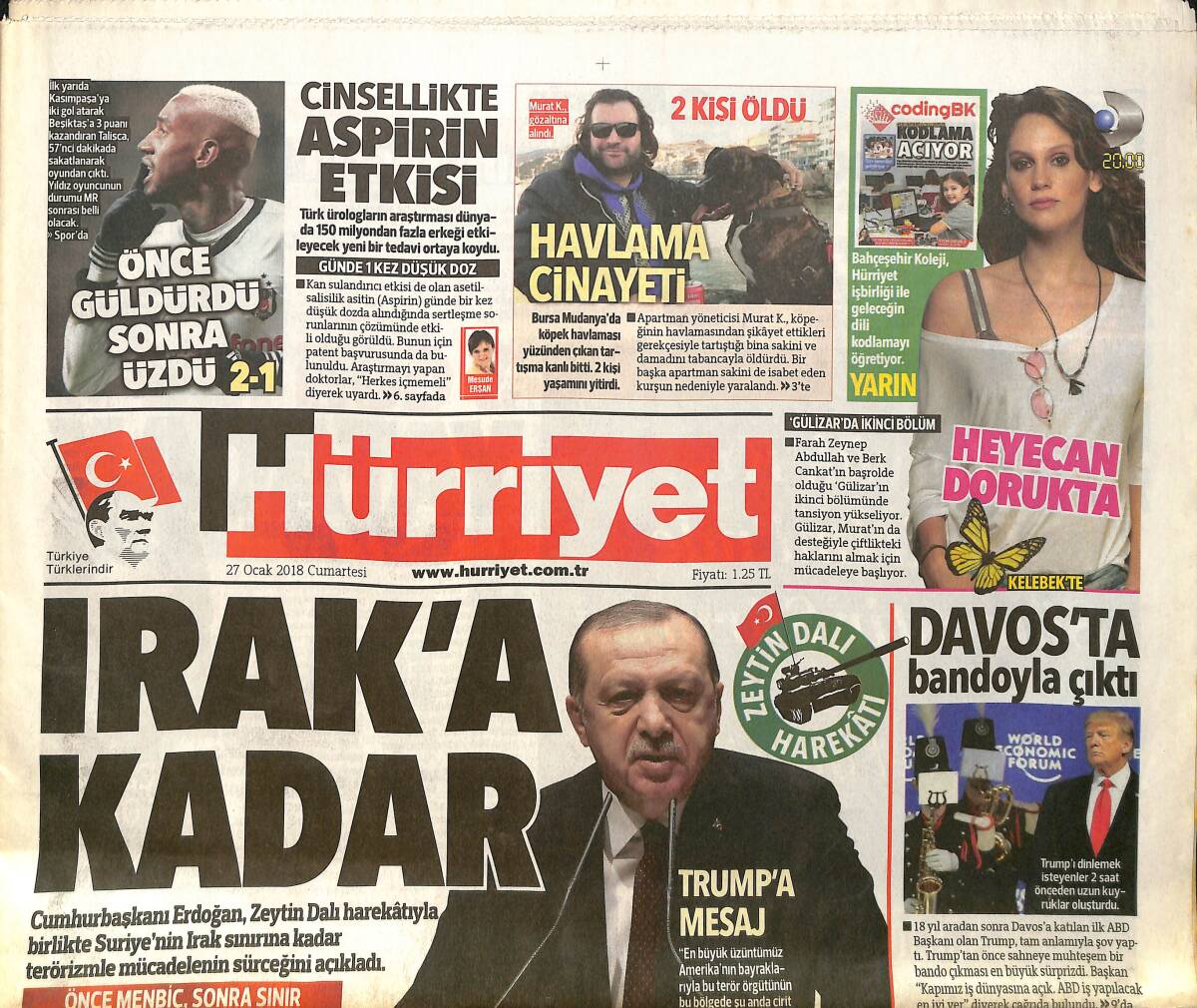 Hürriyet Gazetesi 27 Ocak 2018 - Fener'de Özel Bir Gün - Talisca Önce Güldürdü Sonra Üzdü GZ154226 - 1