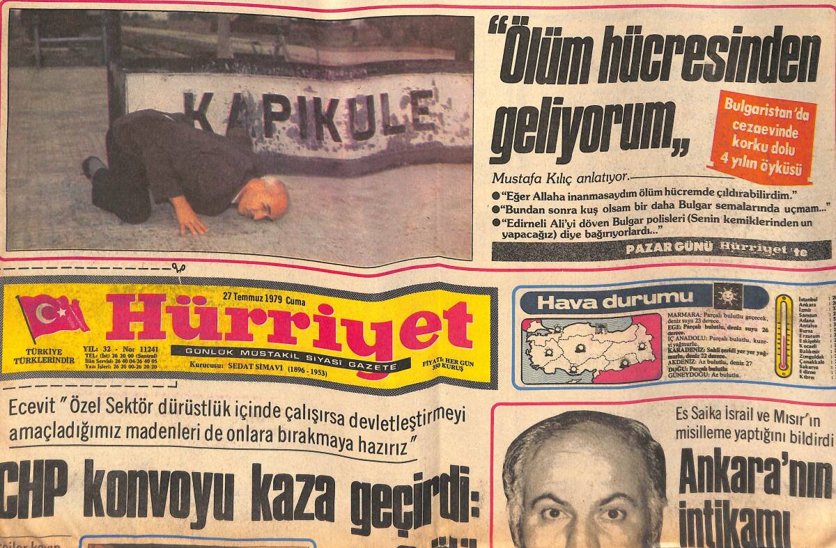 Hürriyet Gazetesi 27 Temmuz 1979 - Ankara'nın İntikamı Cannes'da Alındı - Demirel; Millete Çile Çektiriyorlar GZ132785 - 1