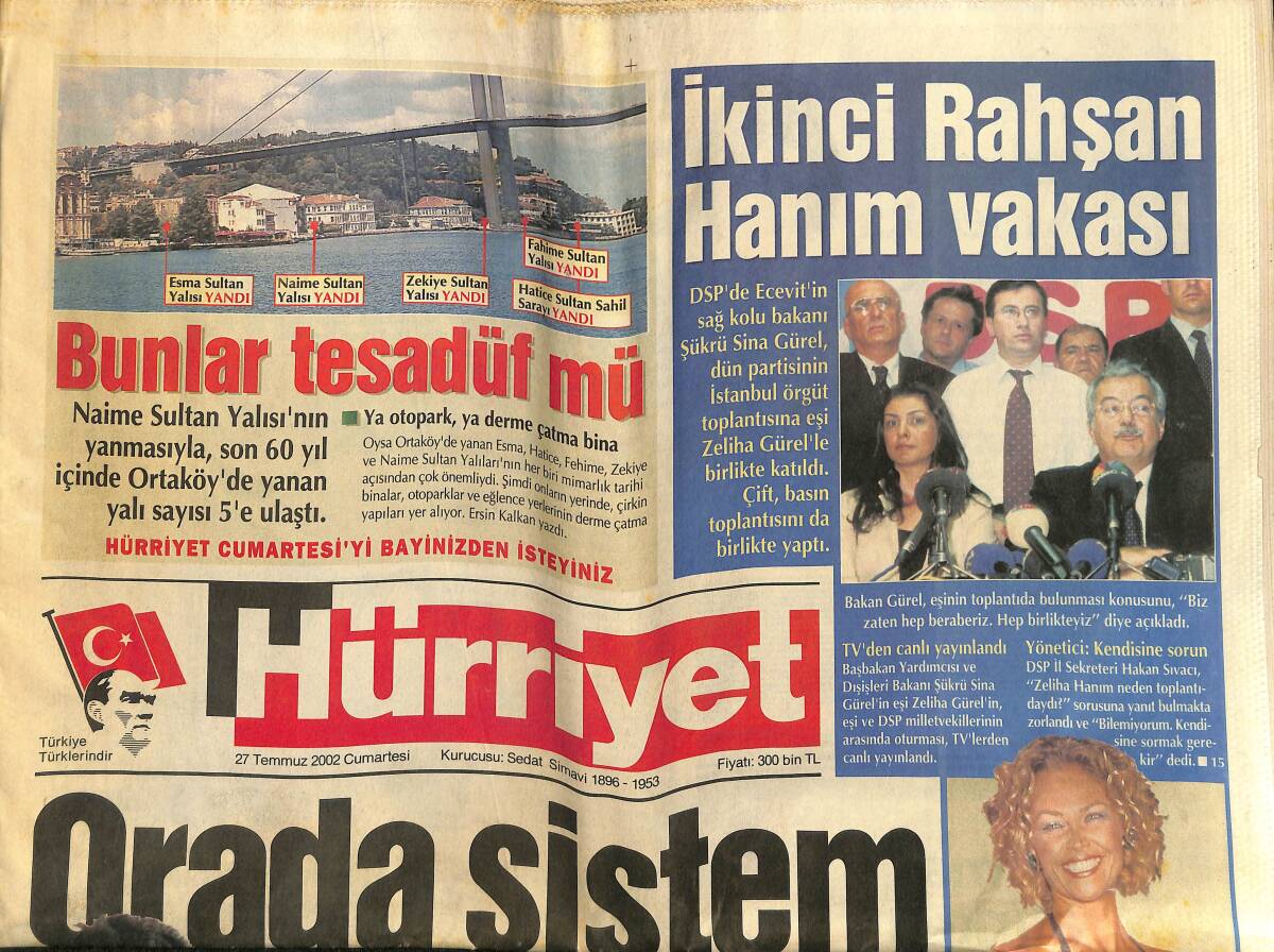 Hürriyet Gazetesi 27 Temmuz 2002 - Hülya Avşar Hakkında Dava Açıldı - Jennifer Lopez Göğüs Göğüse GZ157461 - 1