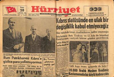 Hürriyet Gazetesi 28 Ağustos 1955 - Kıbrıs Statüsünde En Ufak Bir Değişiklik Kabul Etmeyeceğiz GZ71125 - 2