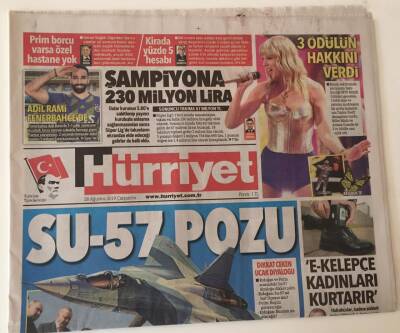 Hürriyet Gazetesi - 28 Ağustos 2019 - F-35 Konusunda Türk -ABD Gerilimi Sürüyor - GZ43522 - 1