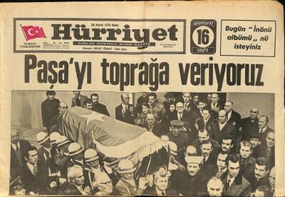 Hürriyet Gazetesi 28 Aralık 1973 - İsmet İnönünün Son Yolculuğunda 8 General İle Harbiyeliler Top Arabasının Yanında Yürüyecek GZ114431 - 1
