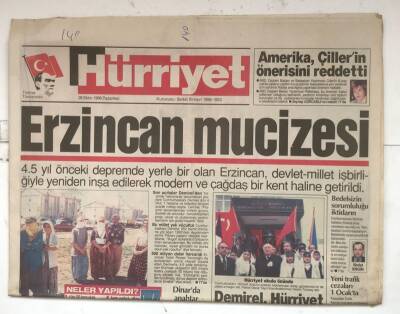 Hürriyet Gazetesi 28 Ekim 1996 - Amerika , Çillerin Önerisini Reddetti GZ8211 - 1
