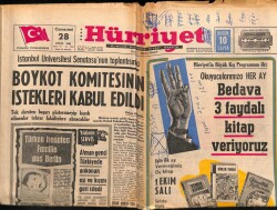 Hürriyet Gazetesi 28 Eylül 1968 - Boykot Komitesinin İstekleri Kabul Edildi GZ72064 - 1