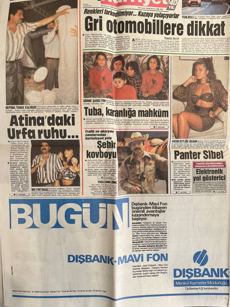Hürriyet Gazetesi 28 Haziran 1988 - Sibel Can Yeniden Assolist Olarak Sahneye Çıkacak - İbo Fırtınası GZ153346 - 2