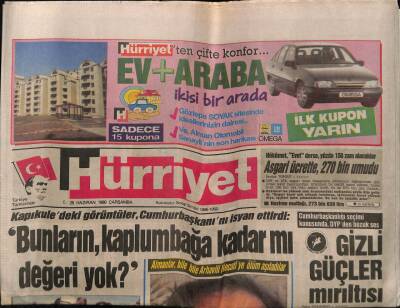 Hürriyet Gazetesi 28 Haziran 1989 - Cumhurbaşkanlığı İçin Sıcak Temas SHP-Anap Pazarlığı GZ61688 - 1