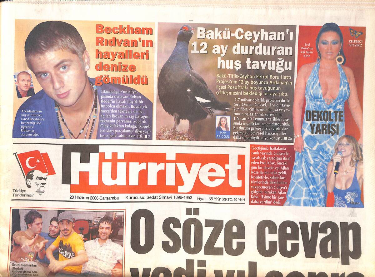 Hürriyet Gazetesi 28 Haziran 2006 - Başbakan Erdoğan Ve Mehmet Ağar Cenazeyi Birlikte Uğurladı! - Devlet Bahçeli Görüşmeyi Reddetti! GZ137842 - 1