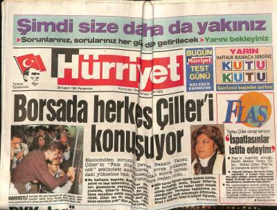 Hürriyet Gazetesi 28 Kasım 1991 - Borsada Herkes Çilleri Konuşuyor GZ60979 - 1