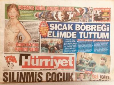 Hürriyet Gazetesi 28 Kasım 2010 - Ayşe ArmanSıcak Böbreği Elimde Tuttum GZ40083 - 1