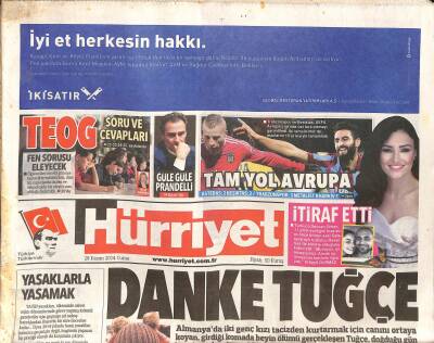 Hürriyet Gazetesi 28 Kasım 2014 - İslamofobiyi Durduralım - Işid Böyle Yükseliyor GZ125732 - 1