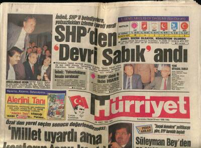 Hürriyet Gazetesi 28 Mart 1989 - SHPden Devri Sabık Andı GZ62332 - 2
