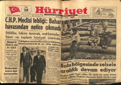 Hürriyet Gazetesi 28 Mayıs 1957 - Bolu Bölgesinde Zelzele Aralıklı Devam Ediyor GZ68836 - 1