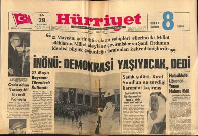 Hürriyet Gazetesi 28 Mayıs 1963 - Adanada Yağmur Büyük Zarara Sebebiyet Verdi GZ115617 - 1