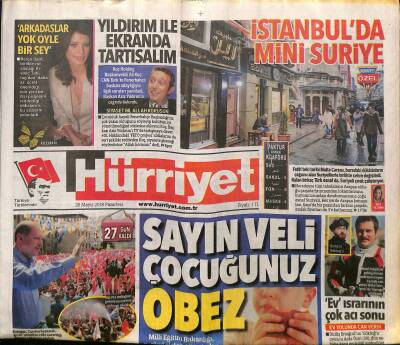 Hürriyet Gazetesi 28 Mayıs 2018 - Muharrem İnce Sol Gruptaydım Lakabım Hacıydı - İstanbulda Mini Suriye GZ125636 - 1