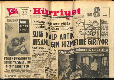 Hürriyet Gazetesi 28 Nisan 1966 - Suni Kalp Artık İnsanlığın Hizmetine Giriyor GZ54972 - 1
