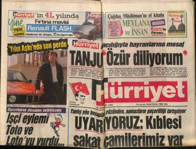 Hürriyet Gazetesi 28 Nisan 1989 - Yunan Lobisi Yine Kazandı - Boğazda , Sözenin Dozeri GZ117613 - 1