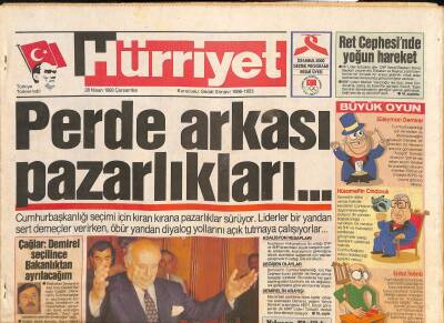 Hürriyet Gazetesi 28 Nisan 1993 - Cumhurbaşkanlığı Seçimi, Arzu Molu, Ahmet Kaya Kasetini Tanıttı, İpek Tenolcay GZ126404 - 1