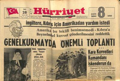 Hürriyet Gazetesi 28 Ocak 1964 - Kara Kuvvetleri Kumandanı İskenderunda GZ81599 - 1