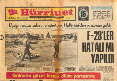 Hürriyet Gazetesi 28 Ocak 1974 - Göklerin Güzel Kızı Aynura Ölüm Yaraşmaz GZ85240 - 1