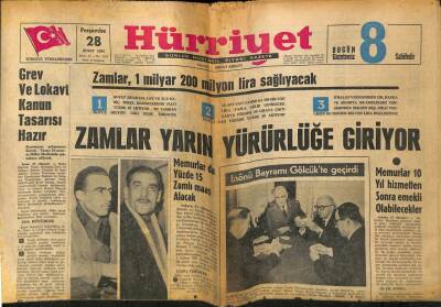 Hürriyet Gazetesi 28 Şubat 1963 - Grev Ve Lokavt Kanun Tasarısı Hazır GZ72617 - 2