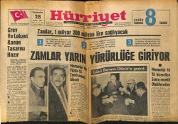 Hürriyet Gazetesi 28 Şubat 1963 - Grev Ve Lokavt Kanun Tasarısı Hazır GZ72617 - 1