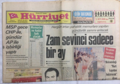 Hürriyet Gazetesi 28 Şubat 1977 - Msp Gece CHP ile Gündüz Ap İle İşbirliği Yaptı - GZ21199 - 1