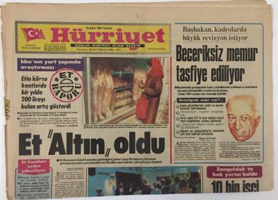 Hürriyet Gazetesi 28 Şubat 1983 - Et Altın Oldu GZ13430 - 1