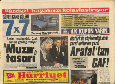 Hürriyet Gazetesi 28 Şubat 1986 - Arafat Vietnamı Hatırlattı - ABDye Karşı Kozumuz İncirlik GZ90323 - 1