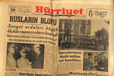 Hürriyet Gazetesi 28 Temmuz 1948 - Sovyet Orduları Büyük Ölçüde Manevralara Başladı GZ81186 - 1