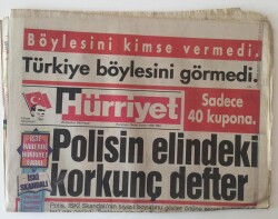 Hürriyet Gazetesi 29 Ağustos 1993 - Polisin Elindeki Korkunç İSKİ Skandalı Defteri GZ11045 - 2
