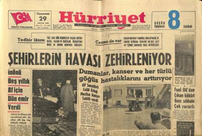 Hürriyet Gazetesi 29 Aralık 1962 - İnönü 5 Yıllık Af İçin Dün Emir Verdi GZ99246 - 1
